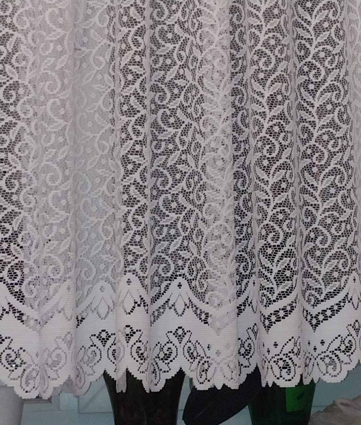 Тюль кружевная белая, короткая, до подоконника, на кухню, на веранду, высота 1,60м, Турция