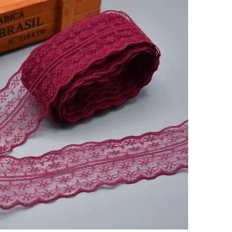 Мереживо сіточка, ширина 4,5см, колір - вишня